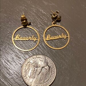 Gold Tone Circle Earrings “Beverly”